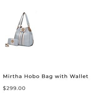 Powder blue Hobo bag with matching wallet